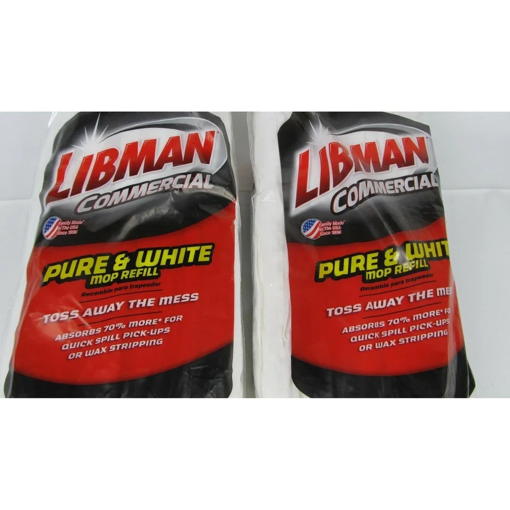 Libman Commercial Pure & White  Mop Head Lot of 2 New Sealed